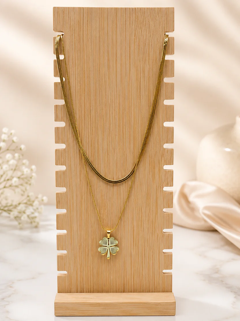 Double Chain Flower Pendant